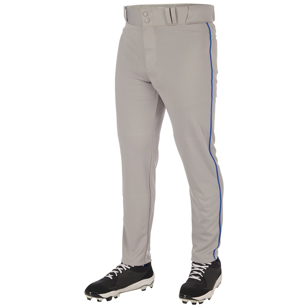 Triple Crown Open-Bottom Baseball Pants with Braid, Youth X-Small, White  with Royal Braid 