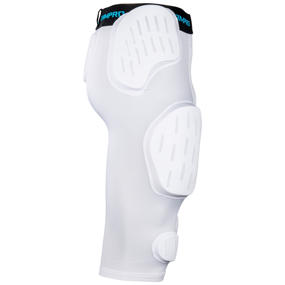CHAMPRO Man-Up 7-Pad Integrated Youth Football Girdle (White) - Full Protection Padding