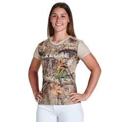 Juice V-Neck Cap Sleeve Fitted T-Shirt with RealTree® Pattern (WOMENS,GIRLS)