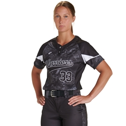 JUICE Two Button Short Sleeve Loose Jersey with RealTree® Pattern (WOMENS,GIRLS)